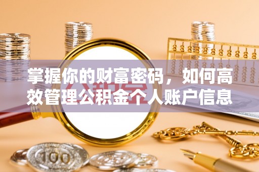 桃园掌握你的财富密码，如何高效管理公积金个人账户信息