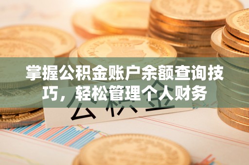 桃园掌握公积金账户余额查询技巧，轻松管理个人财务