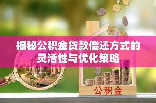 桃园揭秘公积金贷款偿还方式的灵活性与优化策略