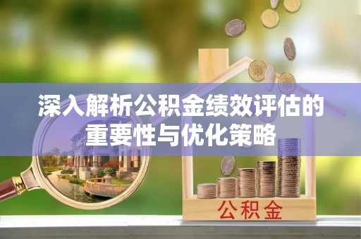 桃园深入解析公积金绩效评估的重要性与优化策略